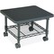 Black Laminate Under Desk Printer Stand with Steel Frame and Casters